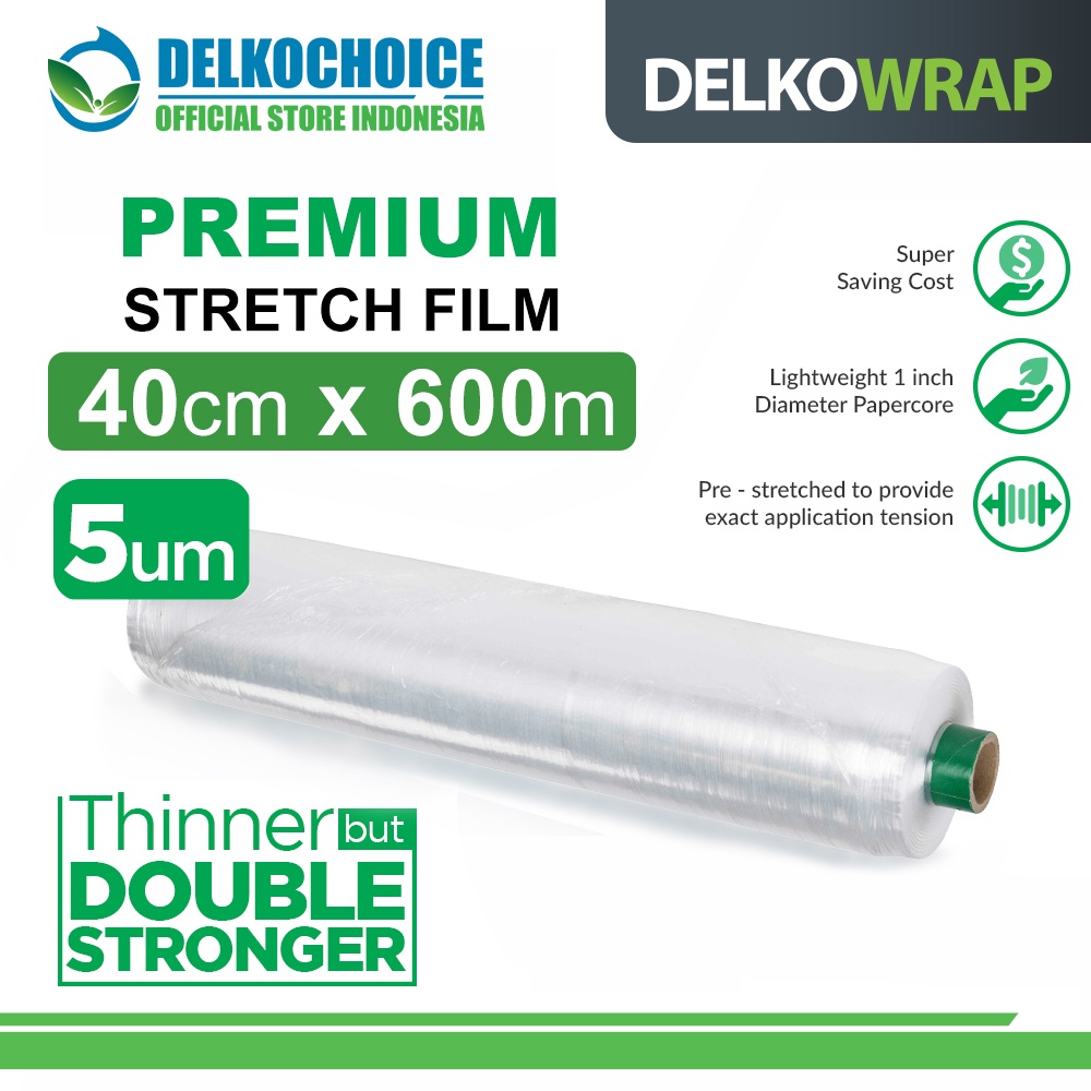 

Plastik Wrapping BOLT 40x600m Stretch FIlm Wraping DELKOWRAP SATUAN