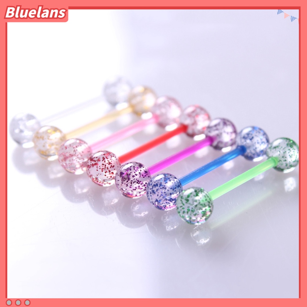 Bluelans 8Pcs Unisex Sequin Nipple Tongue Bars Barbells Rings Body Piercing Stud Jewelry