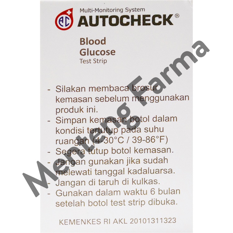 Strip Autocheck Glucose Isi 25 Strip - Alat Tes Strip Gula Darah