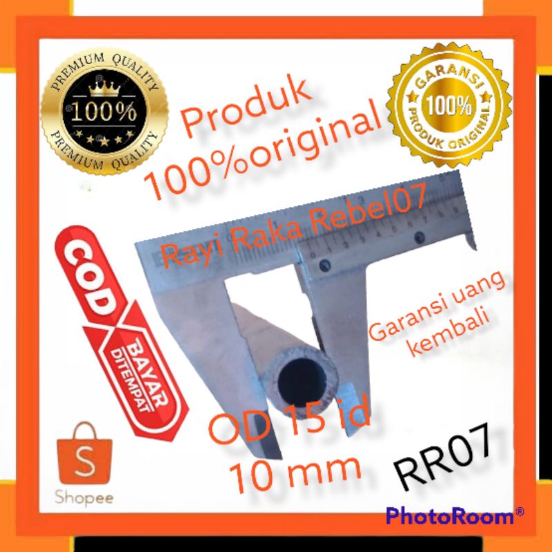Pipa besi seamless OD 15 id 10 mm tebal 2,5 panjang 6 cm