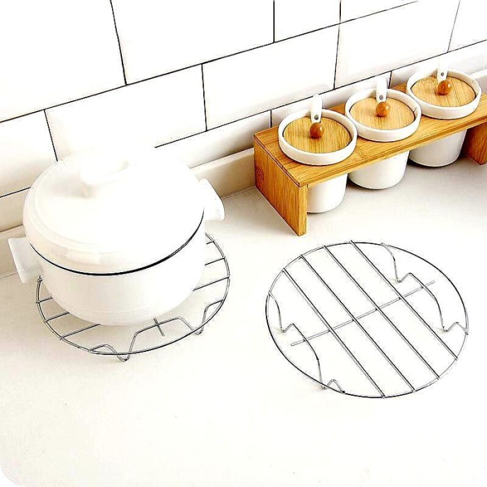 tatakan panci wajan kukusan stainless anti panas steam rack alas