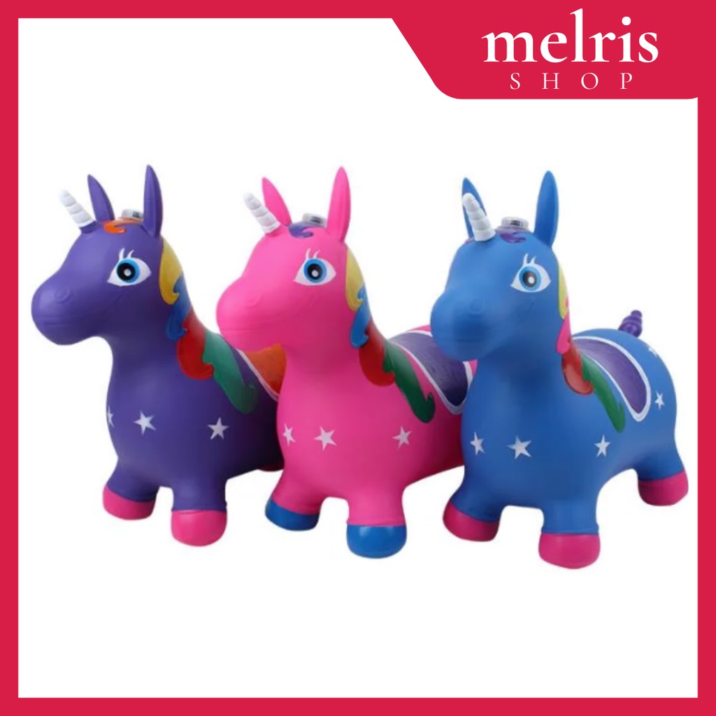 Jumping Animal Unicorn / Kuda Kudaan Karet / Jumping Animal Musik ( ada suara dan lampu )