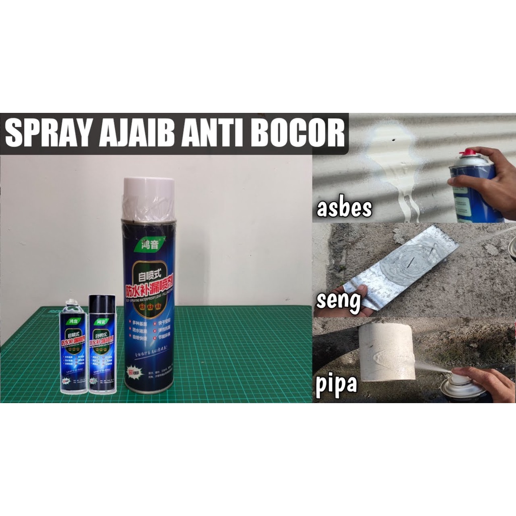 Spray AJAIB ATASI BOCOR ANTI REMBES Waterproof Leak proof Glue kuat spray Lem kuat Spray 450ml - Semprotan Pelapis Tambal Atap Dak Rumah Tahan Air