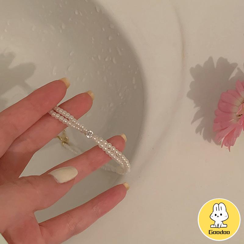 Twisted Winding Light Luxury Retro Temperamen Kalung Hiasan Mutiara Imitasi -Doo