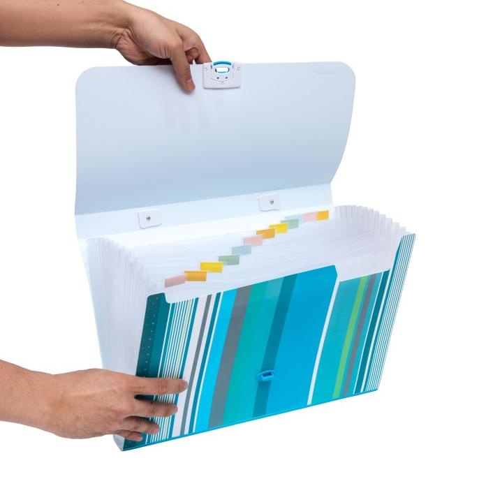 

Bantex Pp Fancy Stripes Expanding File 13 Pocket Folio#3608 23
