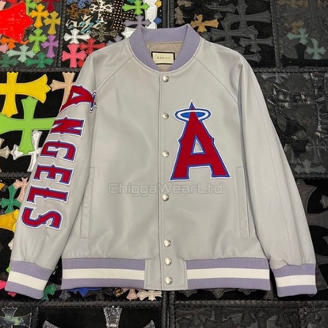 CHIGGAGC Angels Varsity Leather Jacket AW22