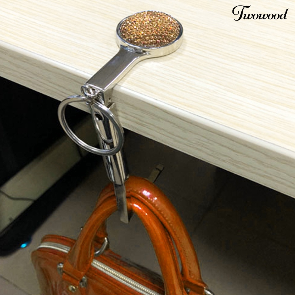 Twowood Kait Gantungan Tas Handbagtotedompet Multifungsi Bahan Metal Bisa Dilipat Untuk Kantor