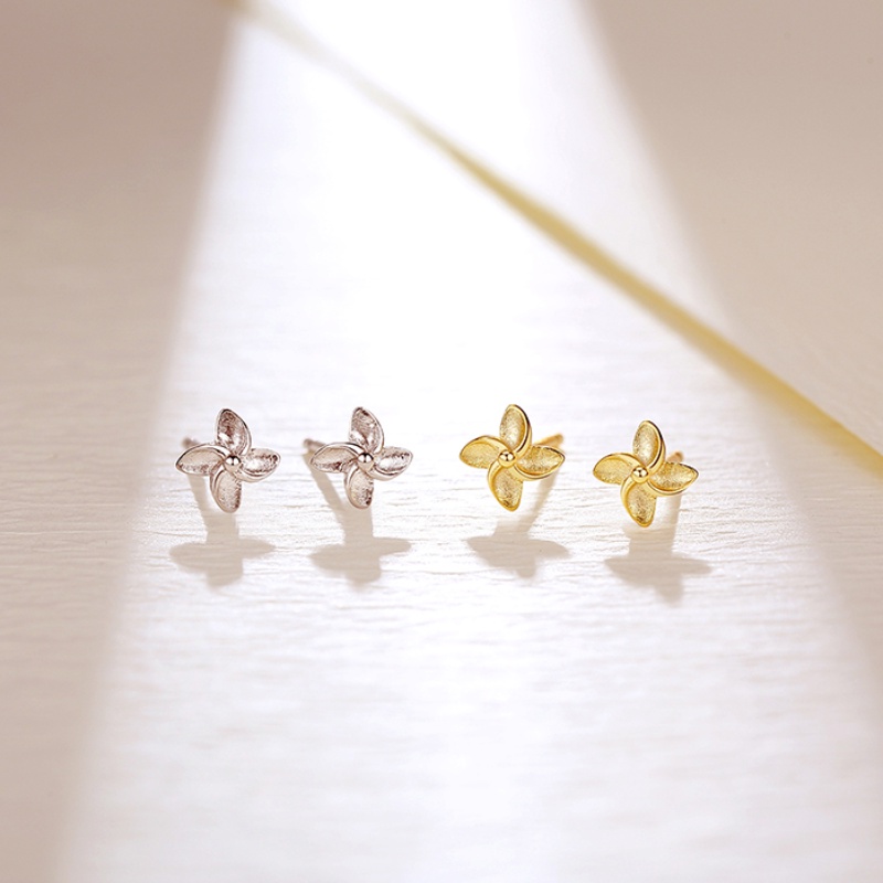 Magic789 Anting Tusuk Desain Kincir Angin Kecil Warna Emas Hypoallergenic Untuk Wanita