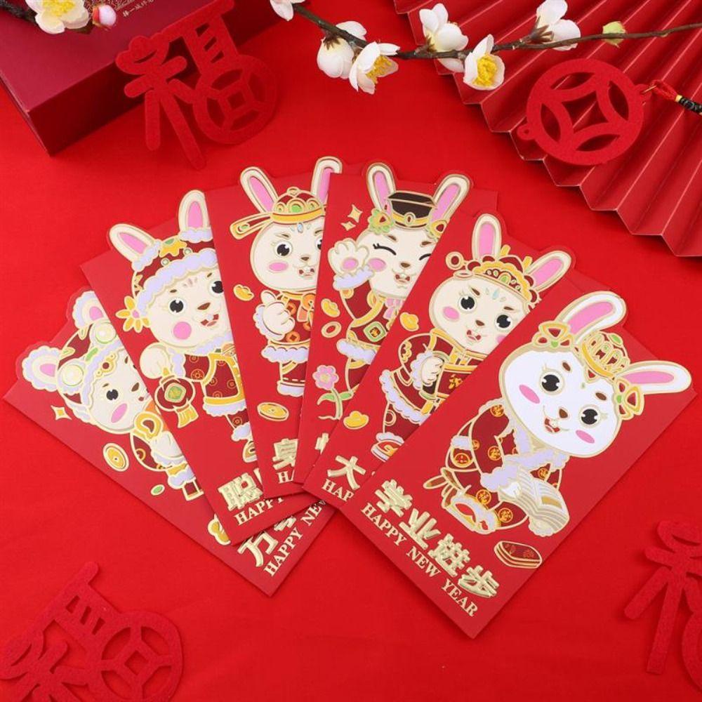 Top 24pcs Kelinci Amplop Merah CNY Spring Festival Ulang Tahun Hajatan Imlek