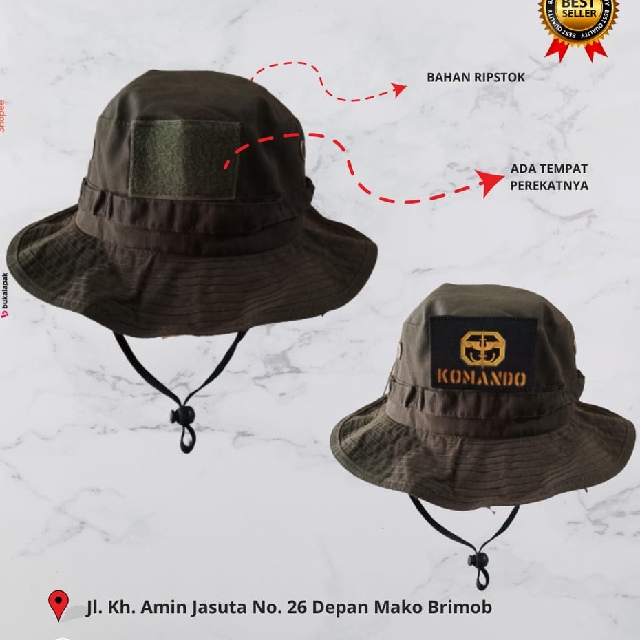 Topi Rimba Hijau TNI Hat Topi Hunting