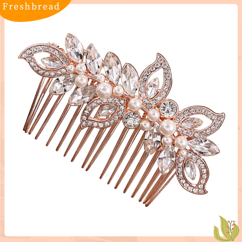 (Fresh) Sirkam Hiasan Rambut Bridal Aksen Mutiara / Berlian Imitasi Elegan Untuk Wanita