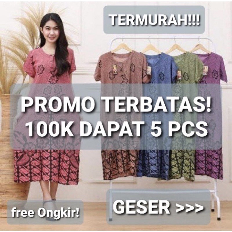 PAKET DASTER MURAH 100/5 PCS RAYON BUSUI BUMIL BATIK BALI GROSIR DASTER PEKALONGAN