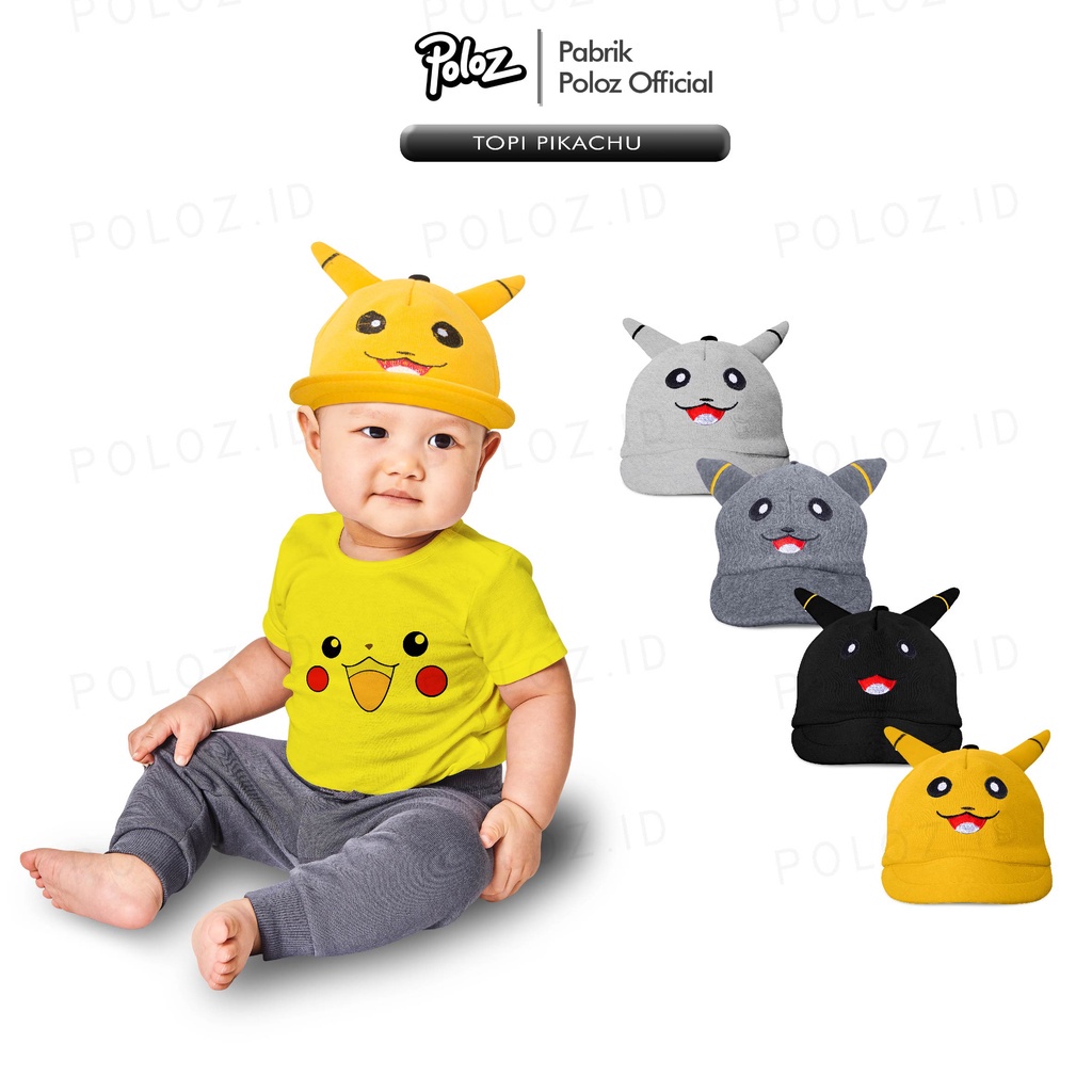 Topi pikachu lucu Topi pokemon anak Bordir Nama Custom.