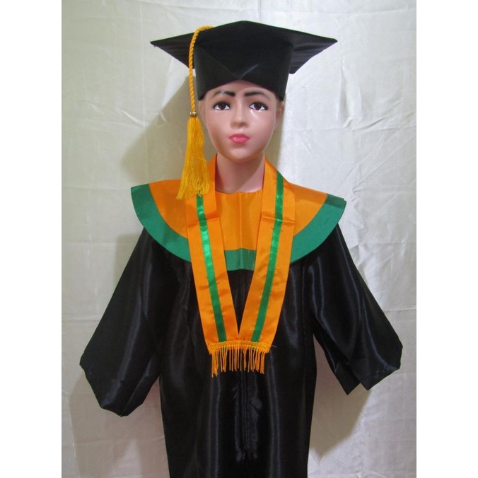 BAJU TOGA WISUDA ANAK TK KUNNING EMAS HIJAU ORIGINAL Termurah