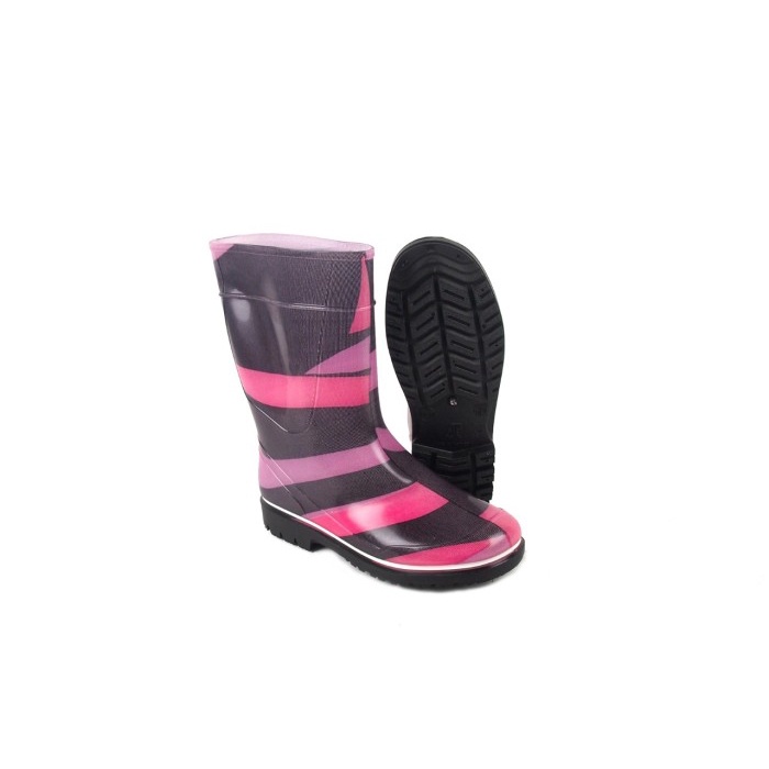 Sepatu Boot Anak AP BOOTS 2012 Mixed Black Fuxia - Sepatu Boot Karet