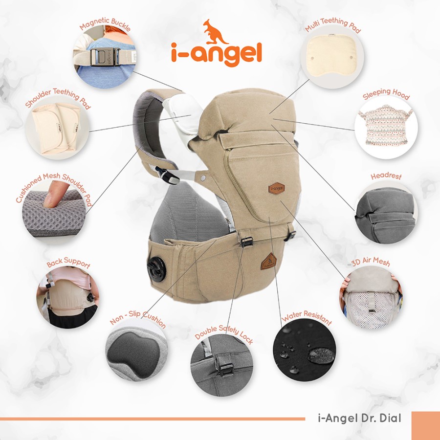 I-Angel DR. DIAL Water-Resistant - Gendongan Hipseat iAngel Dr Dial Hip seat