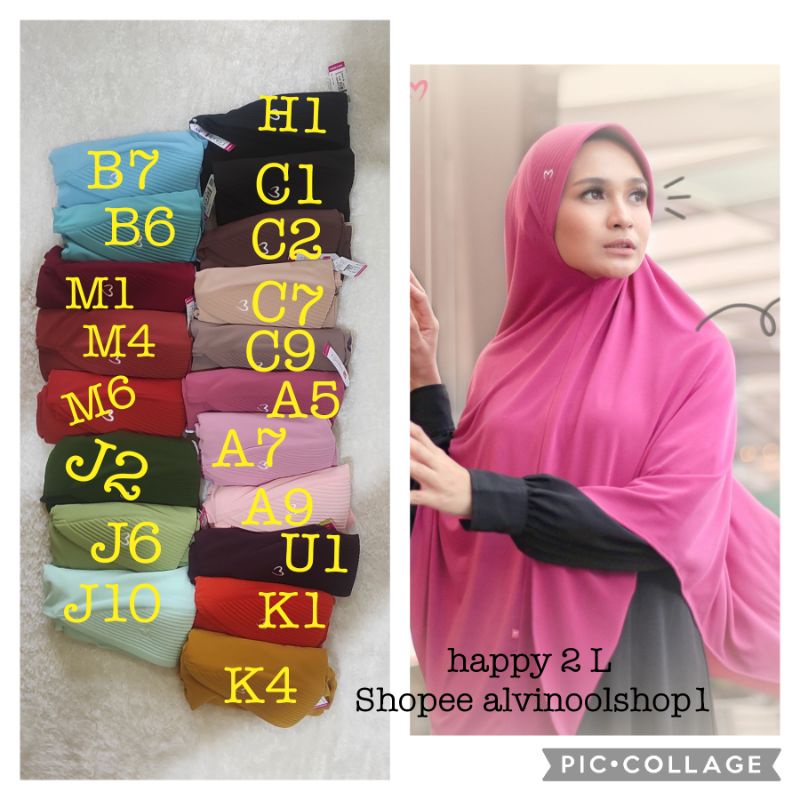 Hijab instan (happy 2) Jersey eksklusif pasmira size L