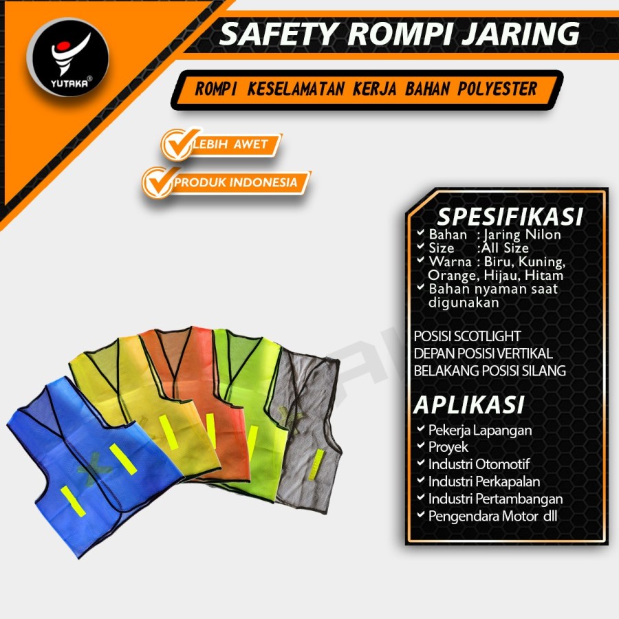 Terlaris Rompi Proyek/Rompi Kerja/Rompi safety/Rompi Keselamatan kerja