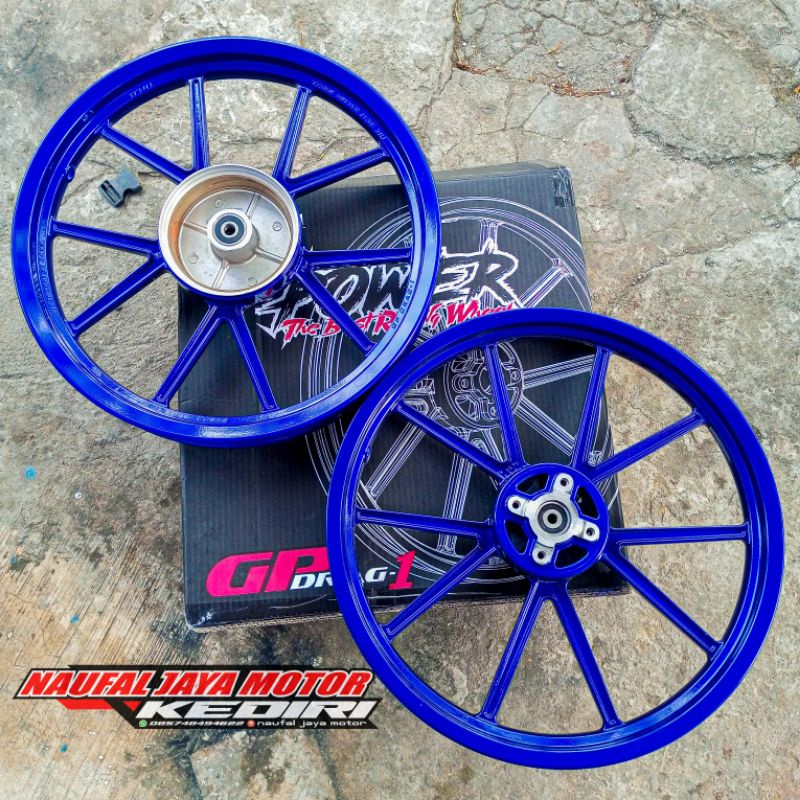 VELG RACING POWER GP DRAG 1 WHELL YAMAHA JUPITERZ F1ZR RX KING CB TIGER BIRU CANDY