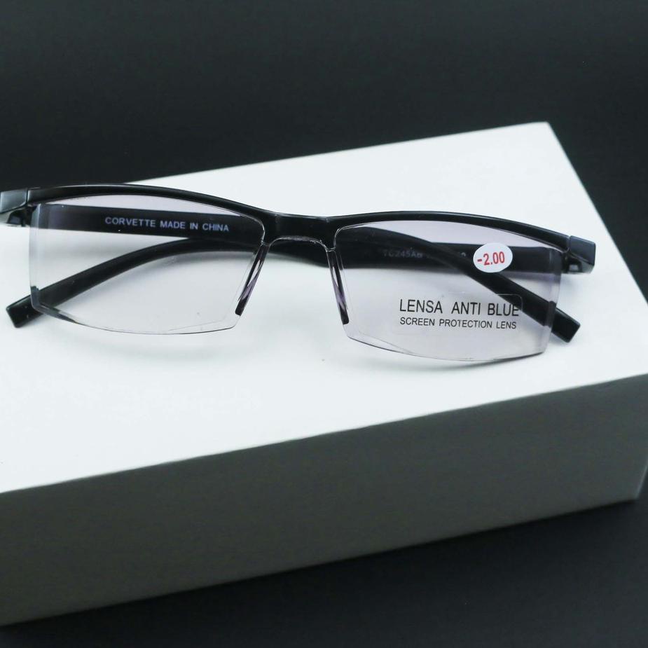 Harga Bersahabat 245/KACAMATA MINUS LENSA HITAM GRADIASI/KACAMATA MINUS FRAMELESS TANPA FRAME/KACAMA