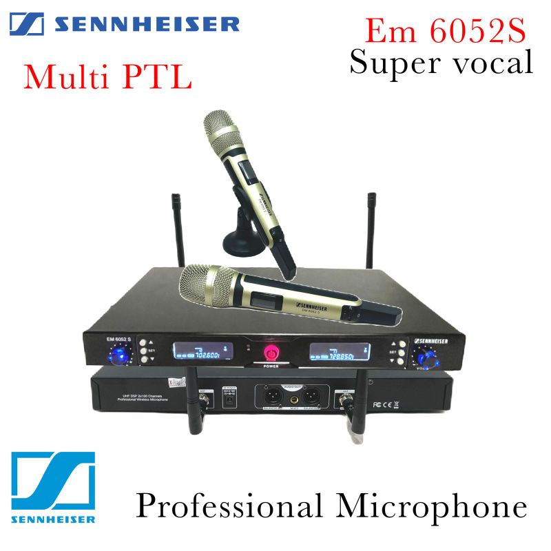 Mic Wireless Sennheiser EM 6052 S 2 Mic UHF Bisa Seeting Frequency..!!