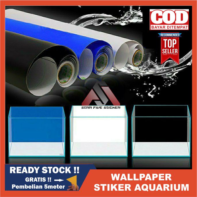 Wallpaper Sticker Background Aquarium Walpaper Stiker Begron Akuarium