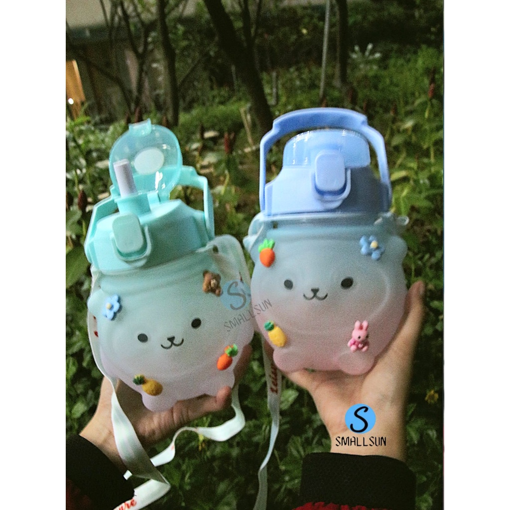 BOTOL MINUMAN ANAK VIRAL GRADASI BERUANG MINI BEAR LUCU 1000ML BZ1029