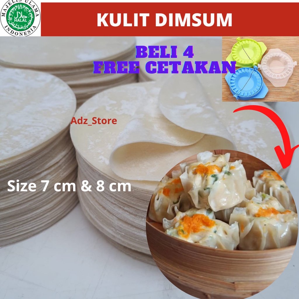 

Kulit Dimsum Enak Murah Siomay Gyoza Pangsit tipis halal lembut anti lengket [ BELI 4 Gratis Cetakan ]