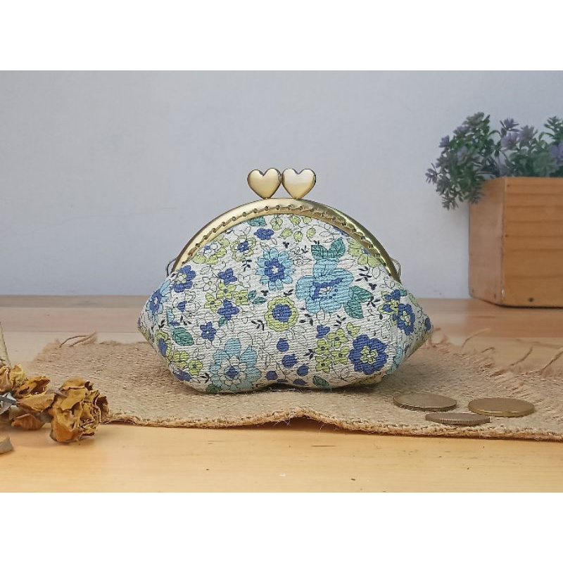 FLO Dompet Behel Bunga Biru / Dompet Behel Hati / Dompet Coin