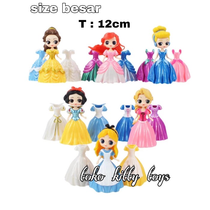 Dijual Princess Ganti Baju Clip On 18 Dress Figure Miniatur Topper Cake Hot Sale