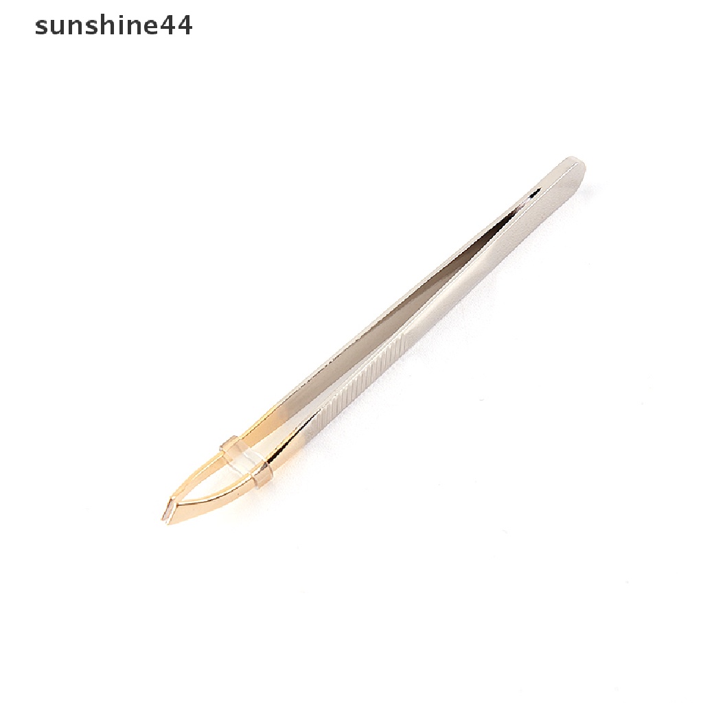 Sunshine Pinset Stainless Steel Ujung Miring Untuk Mencabut Alis / Bulu Wajah