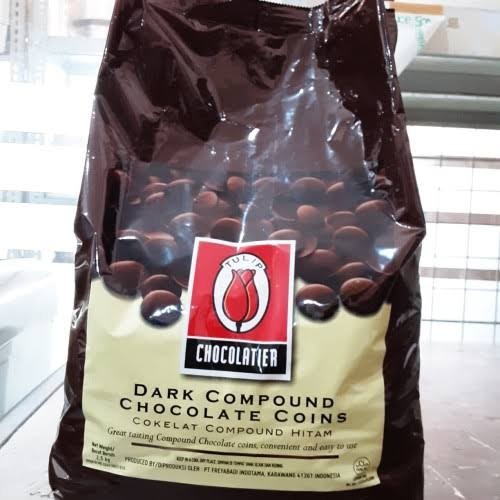 

TULIP Dark COMPOUND Chocolate Coins Coin Button Cokelat Kancing 250 gr