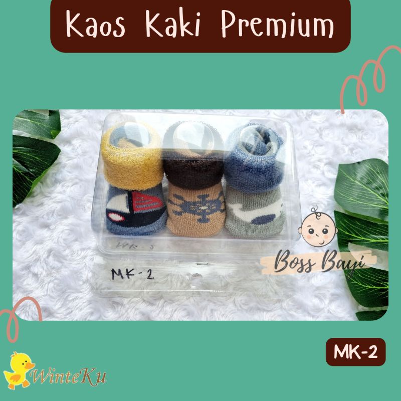 WINTEKU Kaos Kaki Premium Kemasan Mika 1 set 3 pasang 0-12M