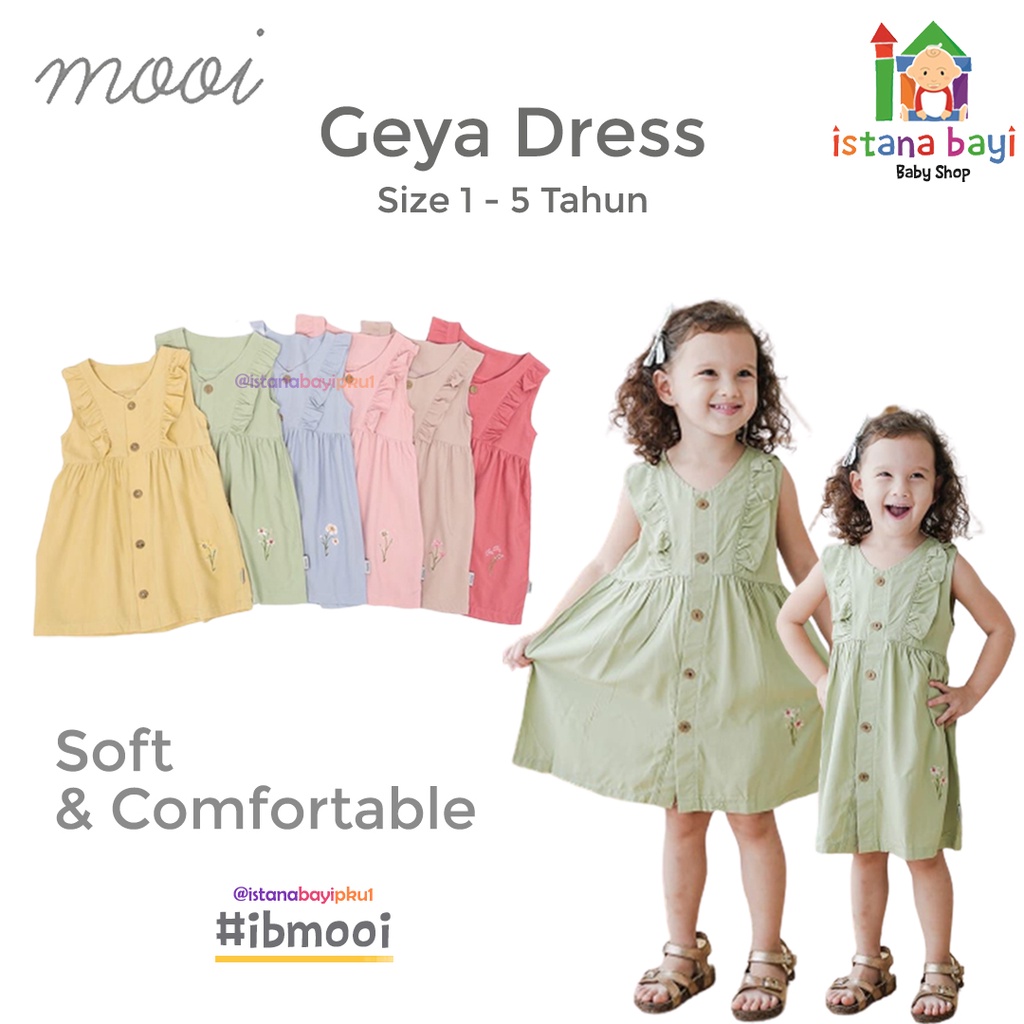 MOOI GEYA DRESS- Mooi Dress Anak Perempuan Geya Dress/ Dress Anak 1-5 Tahun