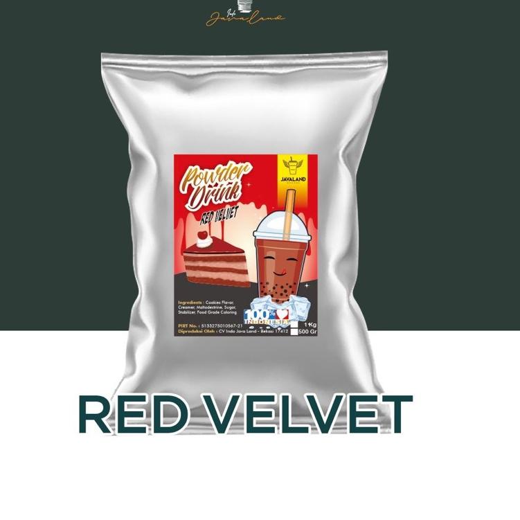

BISA ✨COD✨ BUBUK MINUMAN BUBBLE DRINK RASA RED VELVET MERK JAVALAND 1KG serbuuu !