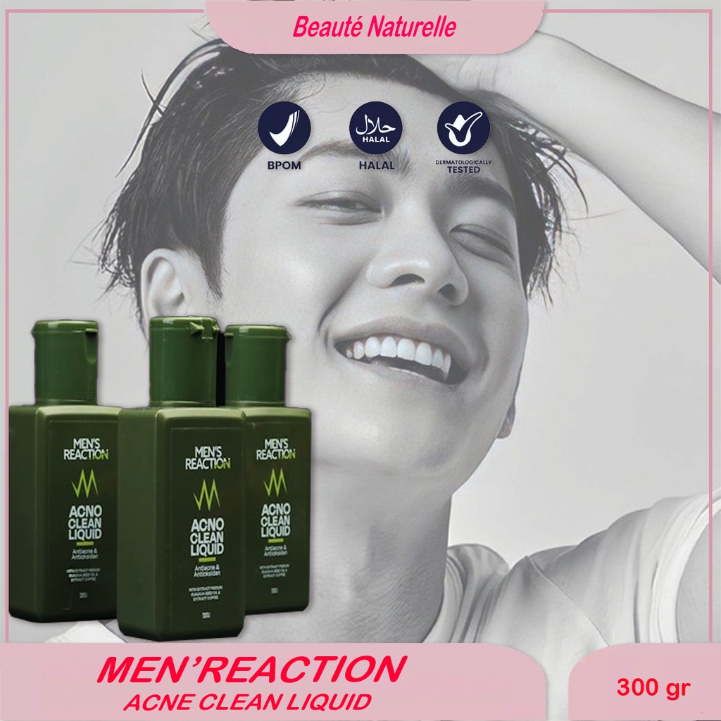Mens Reaction Sabun Cair Pencerah Wajah Muka Pria Jerawat Flek Hitam MEN’SREACTION Acno Clean Liquid