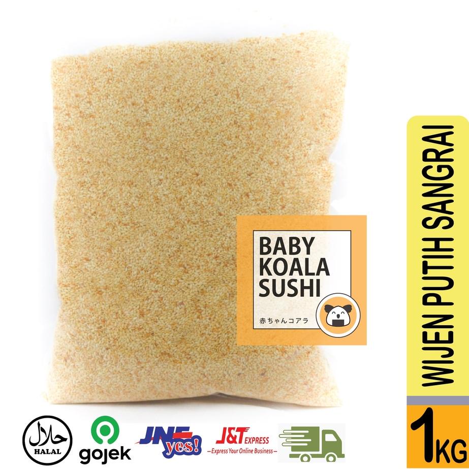 

trxW2i2H--HIROKING Biji Wijen Putih Sangrai 1 Kg Halal │ Roasted White Sesame Seed for Sushi Ramen