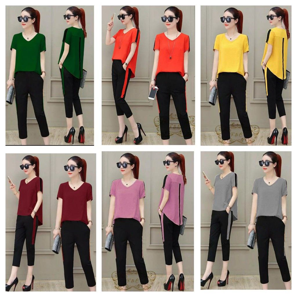 Real Setelan Yulia size M - L - XL | Setelan Celana Wanita / Pakaian Setelan Atasan Wanita / Baju Wa
