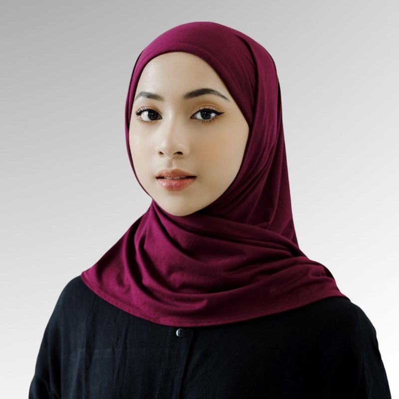 Mecca Instant Hijab Segitiga Bahan Kaos Breathable (2in1 plus inner)