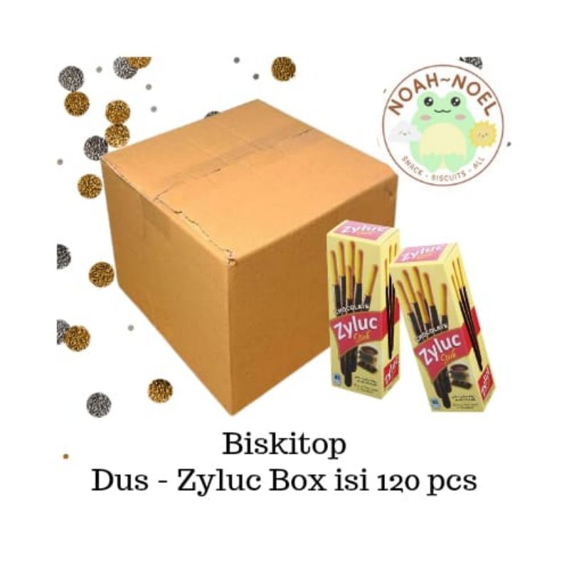 

NN - (1 DUS) BISKITOP Zyluc Stick Box Biskuit Stik Salut Cokelat isi 120pcs