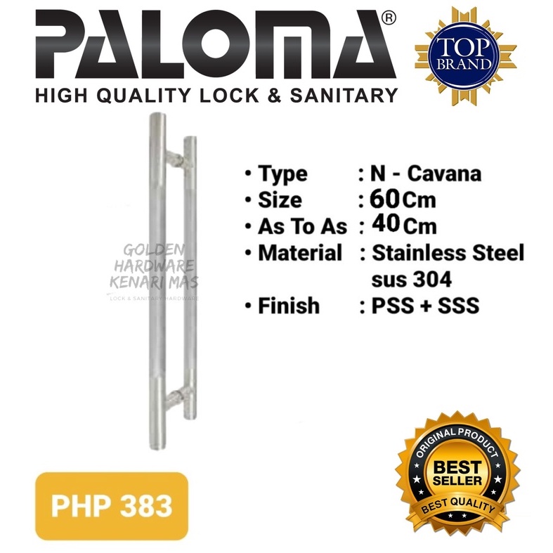 PALOMA PHP 383 Gagang Pintu Utama 2 Daun Tarikan Pull Handle 600MM SUS 304
