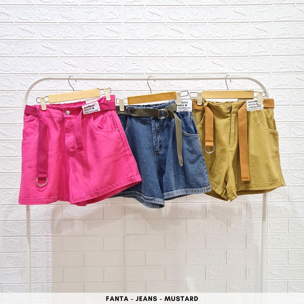 4596 caylie short pants jeans celana import korea