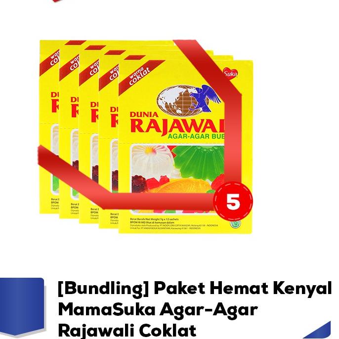 

9.9 SALE [Bundling] Paket Hemat Kenyal MamaSuka Agar-Agar Rajawali - 5 pcs