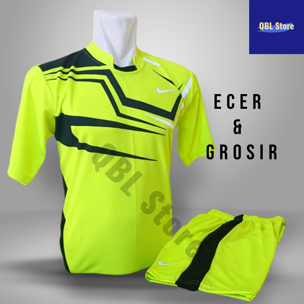 Baju Futsal Kaos Futsal Setelah Futsal Jersey Nke Line Stabilo Hitam