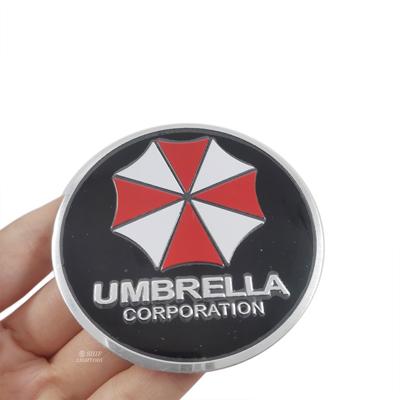 1pc Stiker Emblem Logo Umbrella CORPORATION Bahan Aluminum Untuk Dekorasi Mobil