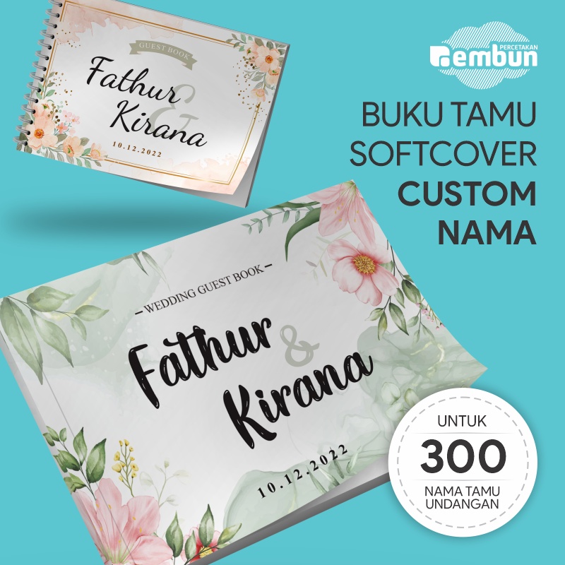 

Buku Tamu/Guest Book CUSTOM NAMA 300 Tamu SOFTCOVER & SPIRAL