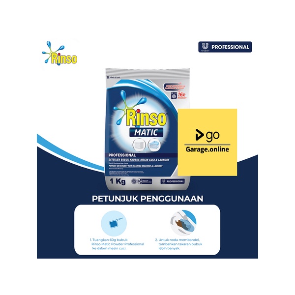 SURABAYA - RINSO BUBUK MATIC 900 GRAM SELALU READY PACKING AMAN UNTUK MESIN CUCI FRONTLOAD TOPLOAD ORIGINAL