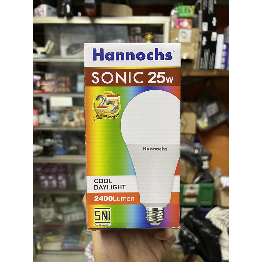 LAMPU LED HANNOCHS SONIC 25W 25 WATT CAHAYA PUTIH 6500K COOL DAYLIGHT