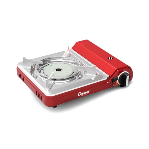 Kompor Gas Portabel Cosmos CGC123PNR - Merah, Cokelat 1 Tungku Keramik 1.8 kW