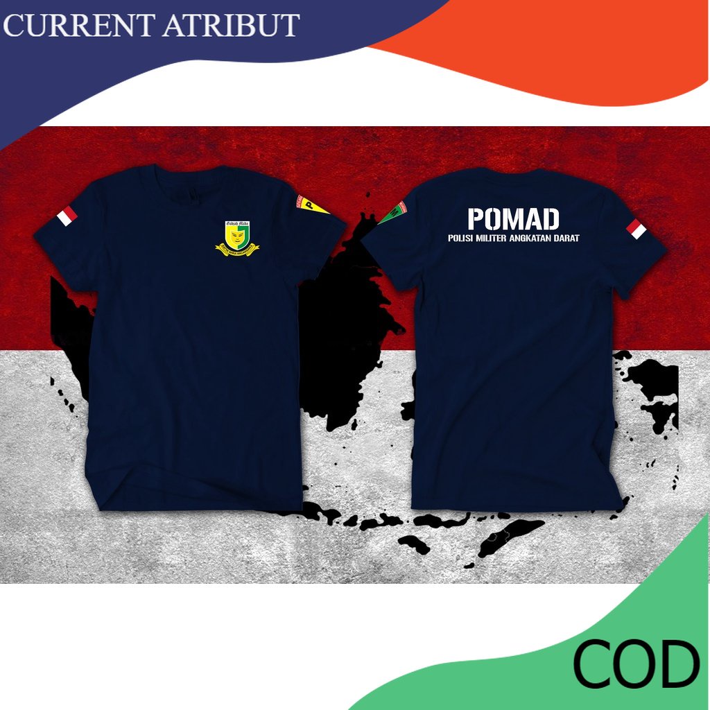 KAOS POMAD, KAOS POLISI MILITER TNI AD LENGAN PENDEK CURRENT ATRIBUT